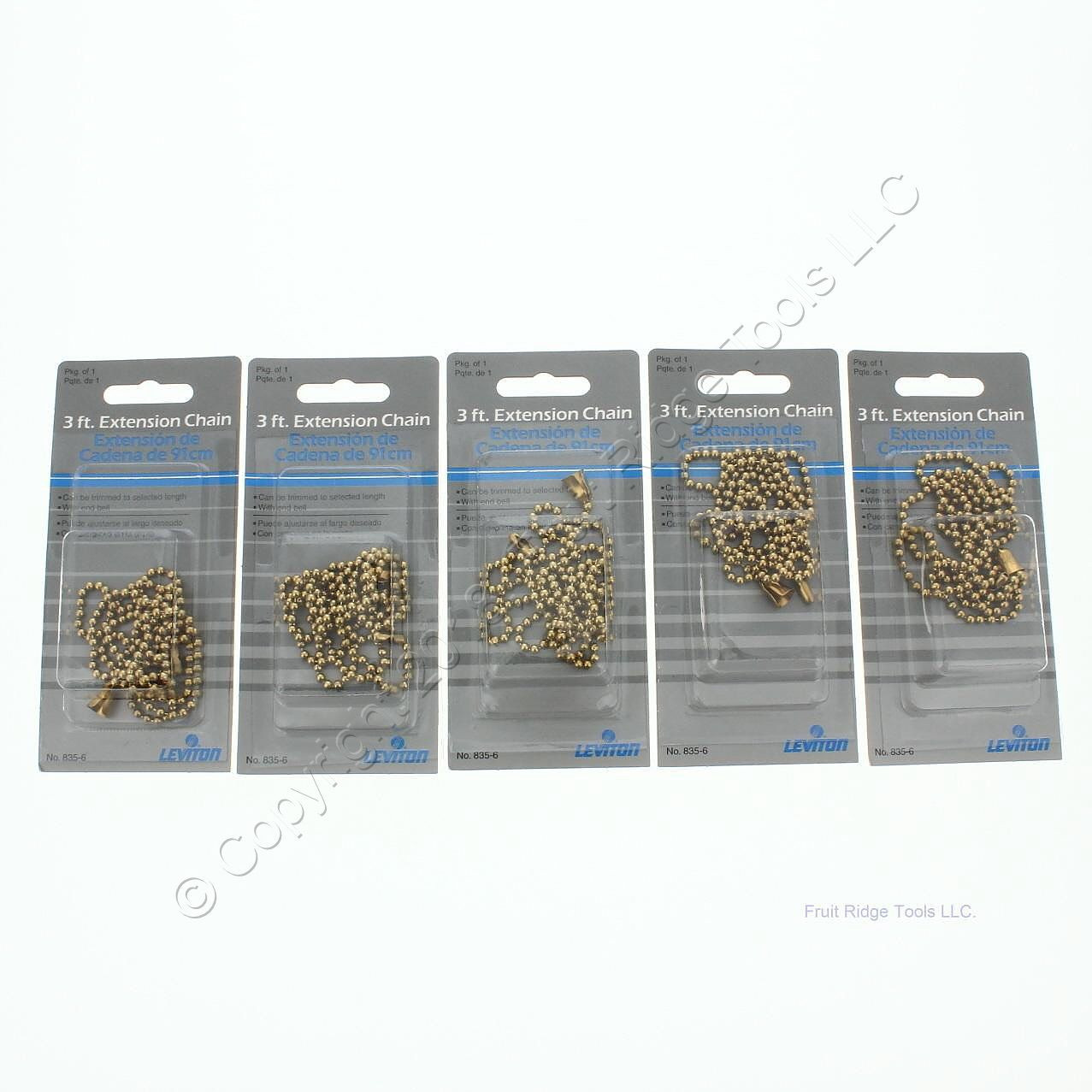 🏠 🔌 5 Leviton Brass Light Socket Ball Link Pull Chains 3 Ft Extension  Replacement #6 - In Stock - Fruit Ridge Tools